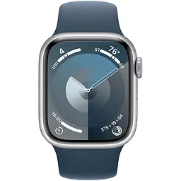 Годинник Apple Watch Series 9 GPS, 41mm, Silver, Storm Blue Sport Band, M/L (Grade C) Seller Refurbished - мініатюра 2