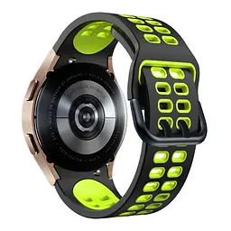 Ремінець для Samsung Galaxy Watch 5 40mm - чорно-зелений ширина кріплення 20мм силікон Watchbands Galaxy Sport (W40-1WB30020675) - мініатюра 2