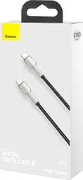 Кабель Baseus Cafule Series Metal Data Cable Type-C to Type-C 100W 2m Black - мініатюра 2