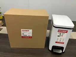 Відро для сміття з плавним закриттям прямокутне Koer TC-010108-08 8 л white KR5592, Білий матовий - мініатюра 7