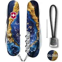 Складаний ніж Victorinox HUNTSMAN DESIGN Золотисто-блакитний кристал - мініатюра 3