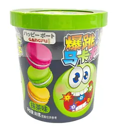 Печиво Макарон Gangfu Creamy Popping Candy зі смаком чаю Матча і вибуховою карамелью 80г - мініатюра 2