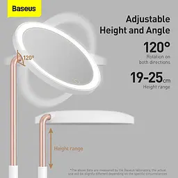 Зеркало Baseus Smart Beauty Series Lighted Makeup Mirror with Storage Box |3 Level touch brightness| (DGZM-02) - мініатюра 5