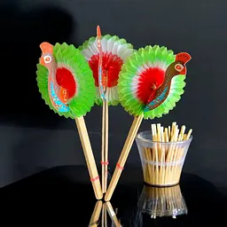 Шпажки для канапе, Павич, 12 см, 100 шт., дерево, для канапе, закусок, фруктів, десертів