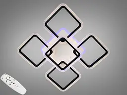 Стельова LED-люстра з диммером та кольоровим підсвічуванням Diasha 2406/4+1BK LED 3color