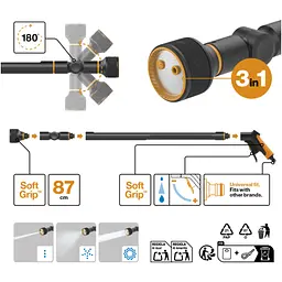 Штанга-розпилювач для поливу Fiskars з 3 функціями (1065488) - мініатюра 4