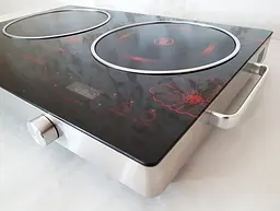 Плита двокомфоркова інфрачервона Crownberg Cb-1327 електрична кухонна настільна 4000 W - мініатюра 2