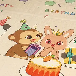 Розвиваючий двосторонній складний килимок Poppet День народження та Веселі фігурки 150х180x1 см (PP038-150) - мініатюра 4
