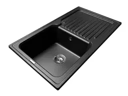 Кухонна мийка Miraggio ORLEAN black (0002278) Граніт, Врізна, Чорний - мініатюра 3