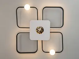 Люстра стельова LED Diasha MX2990-2+2B WH+BK, 55W, чорна+біла, сучасний стиль для вітальні, спальні, кухні, 60 см - мініатюра 2