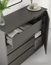 Комод в спальню MebelStar Нео 1Д4Ш 120x43x98 см Антрацит (MBS-1058) - мініатюра 3