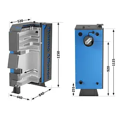 Котел твердопаливний сталевий Thermo Alliance Ferrum V 4.0 FSF 12 - мініатюра 2