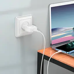 Зарядний блок - адаптер мережевий HOCO single port charger C96A 1USB 2.1A чорний - мініатюра 4