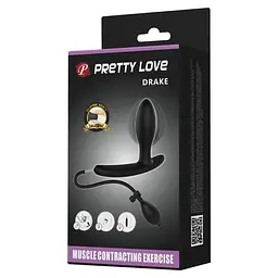Надувна анальна пробка Pretty Love Drake 7.8 см (чорний) - мініатюра 9