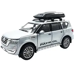 Колекційна металева модель автомобіля АвтоЕксперт Nissan Patrol з багажником на даху, інерцією, світлом та звуком 1:32