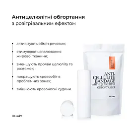 Антицелюлітні обгортання Hillary Anti-cellulite Bandage Warming Effect з розігрівальним ефектом - мініатюра 6