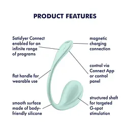 Смарт-віброяйце Satisfyer Smooth Petal Connect App Mint - мініатюра 8