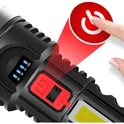 Світлодіодний ліхтар Police BL-822 ручний акумуляторний з бічним світлом 2800 mAh USB - мініатюра 6