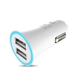 Автомобільний зарядний пристрій Hoco UC204 Car Charger 2USB 2.4A (White) [69324] - мініатюра 2