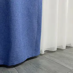 Штори з легкого льону блакитного кольору на тасьмі 2шт. 150х270 ALBO pbe0052569 - мініатюра 2