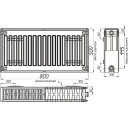 Радіатор сталевий панельний OPTIMUM 22 бок 500x800 - мініатюра 2