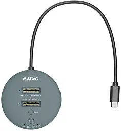 Док-станція Maiwo клонір. для 2xNVMe M.2 SSD через USB3.2 Gen2 Type-C до 10 Гбіт/с, безгвінтова, сіра (K3026P2 сірий)