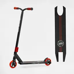 Самокат трюковий Best Scooter 50х10х82 см Чорно-червоний 000231690 - мініатюра 2
