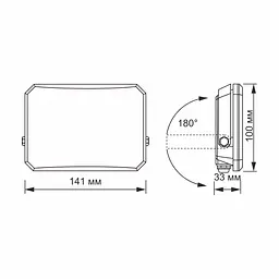 LED прожектор Videx F3 30W 5000K 220V Black (VLE-F3-0305B) - мініатюра 5