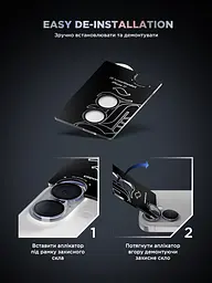Захисне скло для камери Apple iPhone 17, Supreme BI, синій колір, з рамкою, глянцеве скло для захисту лінз, протиударне, прозоре, з клейовим шаром по контуру, не впливає на якість фото, ArmorStandart (ARM86445) - мініатюра 11