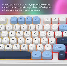 Провідна ігрова клавіатура Ajazz AF-GB-98 USB White-Blue - мініатюра 9