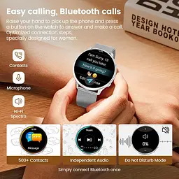 Жіночий смарт-годинник elfofle 1.39" з Bluetooth-дзвінками, 120+ спортивними режимами та IP67 сріблястий - мініатюра 6