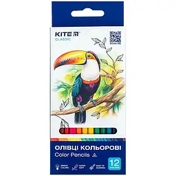 Олівці кольорові Kite Classic тригранні, 12 кольорів (K-053)