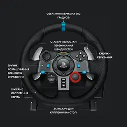 Кермо Logitech G29 Driving Force (941-000112) - мініатюра 3