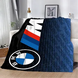 Плед плюшевий подарунковий 3D BMW синій, 160x200 см