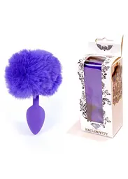 Анальна пробка Boss Jewellery Silicon Bunny Tail 6.5 см (фіолетовий) - мініатюра 6
