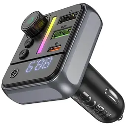 АЗП FM модулятор Borofone BC50 Ascenso PD20W+QC3.0 18W (2USB-A/1C) Black - мініатюра 7