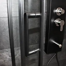 Душова кабіна Dusel EF-182B Black Matt 100x100, Чорний матовий, Універсальна, прозрачний, Чорний матовий, 100x100 - мініатюра 7