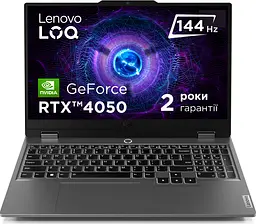 Ноутбук Lenovo LOQ 15IAX9 (83GS008FRA) Luna Grey 15.6"мі5-12450HX 16/1ТБ RTX 4050 - мініатюра 2