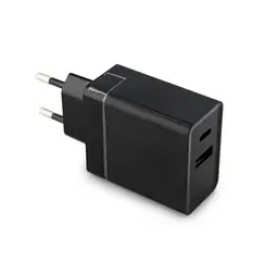 Зарядний пристрій для телефона 220 V USB/TYPE C чорний, quick charge 3.0, блок живлення для телефона - мініатюра 2
