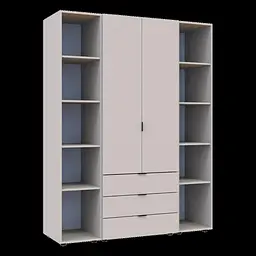 Розпашна Шафа для одягу Doros Гелар з 2 Етажерками Кашемір 2 ДСП 153.9х49.5х203.4 (80737644) - мініатюра 10