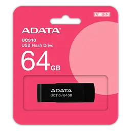 Флеш-накопичувач ADATA USB 3.2 UC310 64Gb Чорний - мініатюра 2