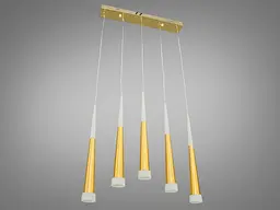 Люстра стельова LED Diasha 3002/5G, 18W, золота, сучасний стиль для високих стель, 5 ламп, 990 лм, IP20 - мініатюра 3