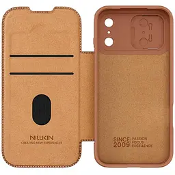 Шкіряний чохол-книжка Nillkin Qin Pro Camshield для Apple iPhone 17 Pro (6.3) Brown - мініатюра 5