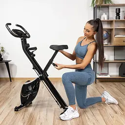 Велотренажер Gymtek FX600 магнітний складний з еспандерами золотий - мініатюра 6