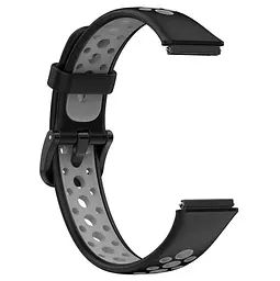 Силіконовий ремінець Primolux Perfor Classic для фітнес браслета Huawei Band 7- Black Grey - мініатюра 4