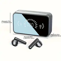 Бездротові навушники Bluetooth ANKRIYUL DH01 TWS стерео спортивні з дзеркальним світлодіодним дисплеєм - мініатюра 5