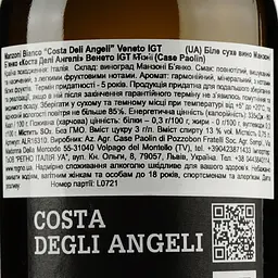 Вино Case Paolin Costa degli Angeli Manzoni Bianco IGT Bio, 13%, 0,75 л (ALR16310) - мініатюра 4