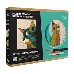 Набор для творчества Rosa Start обжига картины на дереве с красками Cats (4823098544708)
