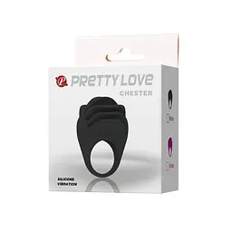 Ерекційне кільце з вібрацією Pretty Love Chester 6 см чорний - мініатюра 9