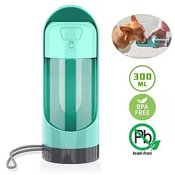 Пляшка для собак Els Pet 300 мл поїлка для води портативна в дорогу для вигулу, бірюзовий - мініатюра 2